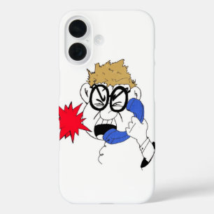 Coques iPhone 16 Homme en colère qui crie au téléphone