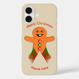 Coques iPhone 16 Homme en pain d'épice de fête de Noël