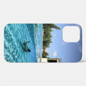Coques Case-Mate iPhone Homme en piscine le matin (Verso (horizontal))