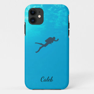 Case-Mate iPhone Case Homme plongeur Diver Blue Water Personnaliser Nom