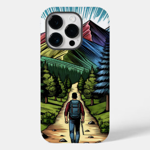 Coque Pour iPhone 14 Pro Homme randonnant sur les sentiers
