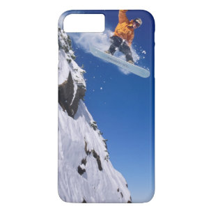 Coques Pour iPhone Homme sur un snowboard sautant d'une corniche