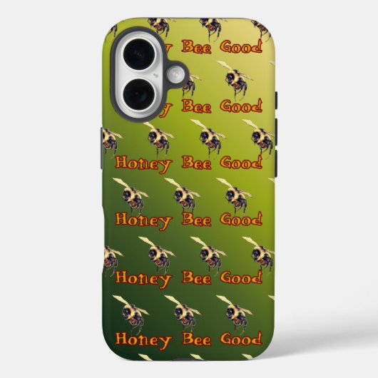 Coques Case-Mate iPhone Hone Bee Good - Sur Dégradé Vert (Verso)