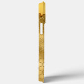 Coques Case-Mate iPhone Honey Drip Gold Typographie Initiale en Nid d'Abei (Verso / Droite)