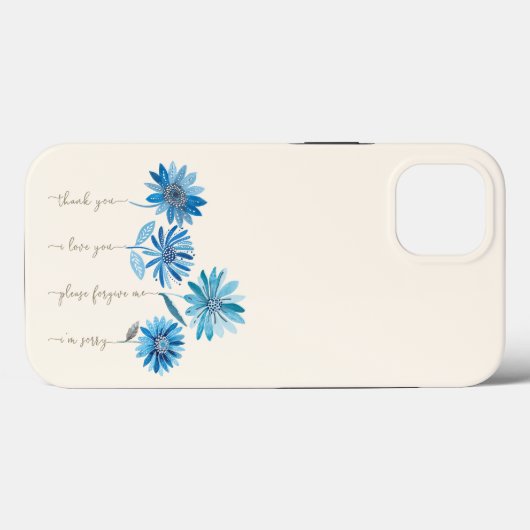 Coques Case-Mate iPhone Ho'oponopono & Fleurs Bleues Bohème (Verso (horizontal))