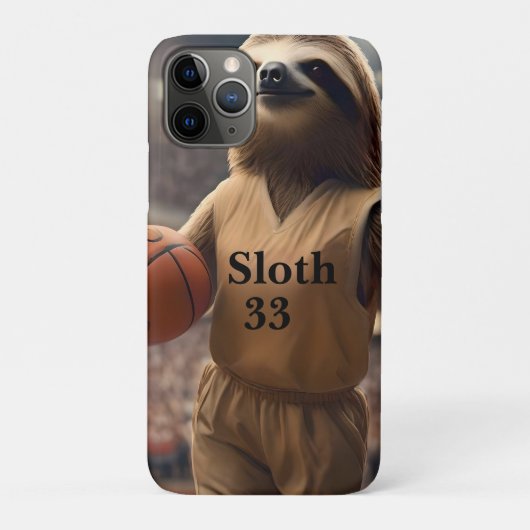 Coques Case-Mate iPhone Hoops and Hangs : Le Slam Dunking Sloth, (Dos)