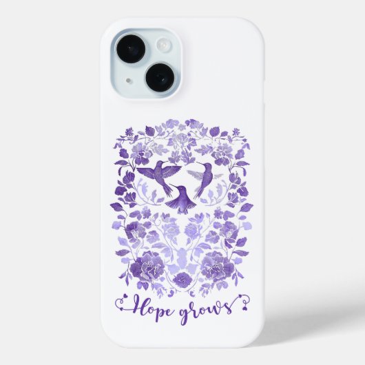 Coques Case-Mate iPhone Hope Grosses - Lavender Linocut Bird Inspirational (Verso)