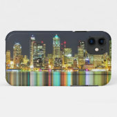 Coques Case-Mate iPhone Horizon de Seattle la nuit avec la réflexion (Dos (Horizontal))