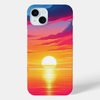 Coque iPhone 15 Mini Horizon radiant : Coucher de soleil