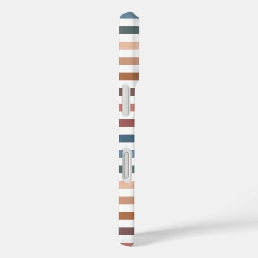 Coques Case-Mate iPhone Horizontal Terracotta and Teal Stripes (Verso / Droite)