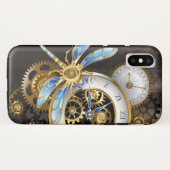 Coques Case-Mate iPhone Horloge à vapeur avec libellule mécanique (Dos (Horizontal))