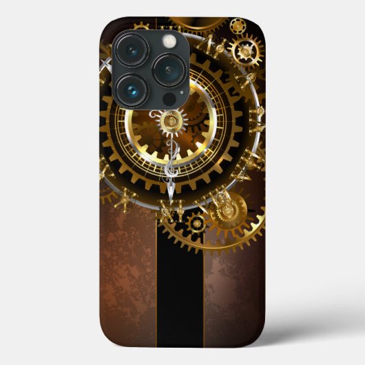 Coques Case-Mate iPhone Horloge Steampunk avec des engrenages anciens (Verso)
