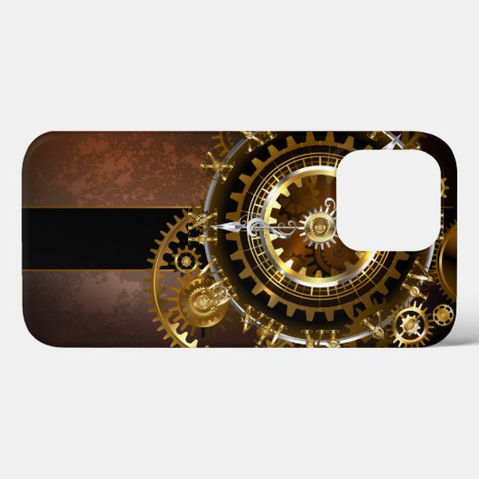Coques Case-Mate iPhone Horloge Steampunk avec des engrenages anciens (Verso (horizontal))
