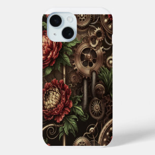 Coque Pour iPhone 15 Horlogerie Motif Floral