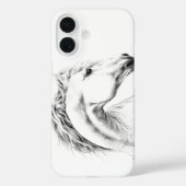 Coques Case-Mate iPhone Horse portrait drawing equestrian art (Verso)