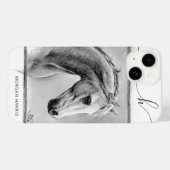 Coques Case-Mate iPhone Horse Portrait Equine Charbon Dessin Monogramme (Verso (horizontal))