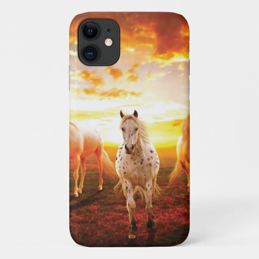 Coques Case-Mate iPhone Horses at sunset throw pillow (Dos)