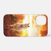 Coques Case-Mate iPhone Horses at sunset throw pillow (Verso (horizontal))