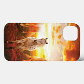 Coques Case-Mate iPhone Horses at sunset throw pillow (Verso (horizontal))