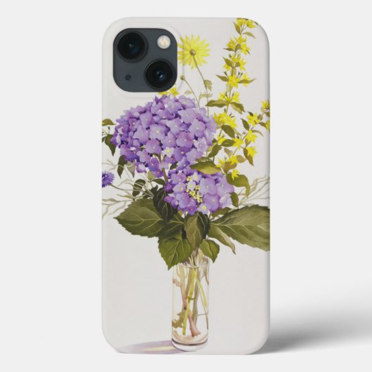 Coques Case-Mate iPhone Hortensia bleu avec la salicaire jaune (Verso)