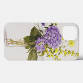 Coques Case-Mate iPhone Hortensia bleu avec la salicaire jaune (Verso (horizontal))