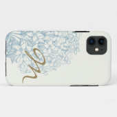 Coques Case-Mate iPhone Hortensia décoré d'un monogramme (Dos (Horizontal))