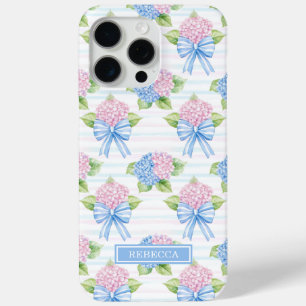 Coque iPhone 15 Pro Max Hortensias bleus et roses