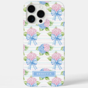 Coques iPhone 16 Pro Max Hortensias bleus et roses