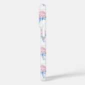Coques Case-Mate iPhone Hortensias rayés bleu et rose (Verso / Gauche)