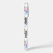 Coques Case-Mate iPhone Hortensias rayés bleu et rose (Verso / Droite)