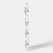 Coques Case-Mate iPhone Hortensias rayés bleu et rose (Verso / Gauche)