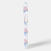 Coques Case-Mate iPhone Hortensias rayés bleu et rose (Verso / Gauche)