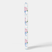 Coques Case-Mate iPhone Hortensias rayés bleu et rose (Verso / Gauche)