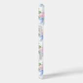 Coques Case-Mate iPhone Hortensias rayés bleu et rose (Verso / Droite)