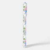 Coques Case-Mate iPhone Hortensias rayés bleu et rose (Verso / Droite)