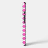 Coques Case-Mate iPhone Hot Pink Harlequin Pattern Personalized Name (Verso / Gauche)