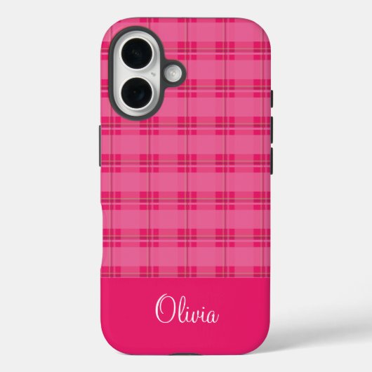 Coques Case-Mate iPhone Hot Pink Plaid (Verso)