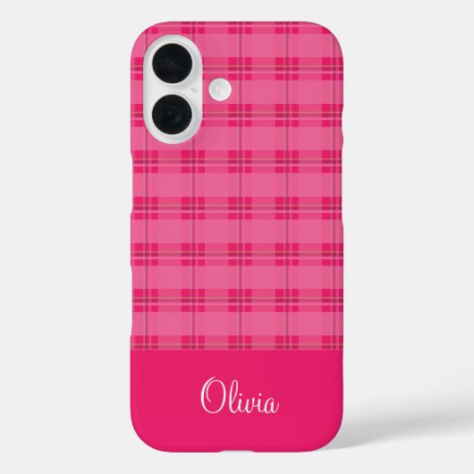 Coques Case-Mate iPhone Hot Pink Plaid (Verso)