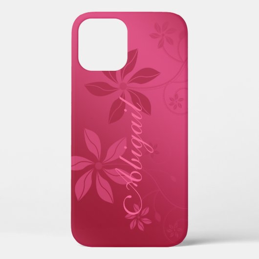 Coques Case-Mate iPhone Hot rose Abstrait Floral Nom personnalisé iPhone 6 (Verso)