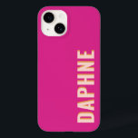 Coque Pour iPhone 14 Hot rose Girl Retro<br><div class="desc">Customisez ce boîtier de téléphone design rétro rose vif et audacieux avec votre nom ou monogramme.</div>