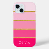 Coques Case-Mate iPhone Hot Rose & Gold Girly Personnalisé (Verso)