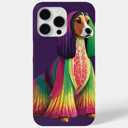 Coques Case-Mate iPhone Hound Afghan de couleur arc-en-ciel (Verso)