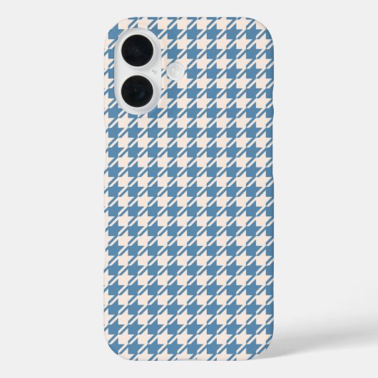 Coques Case-Mate iPhone Houndstooth Blue+Cream Rpt Motif (Verso)