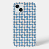 Coques Case-Mate iPhone Houndstooth Blue+Cream Rpt Motif (Verso)