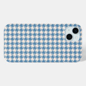 Coques Case-Mate iPhone Houndstooth Blue+Cream Rpt Motif (Verso (horizontal))
