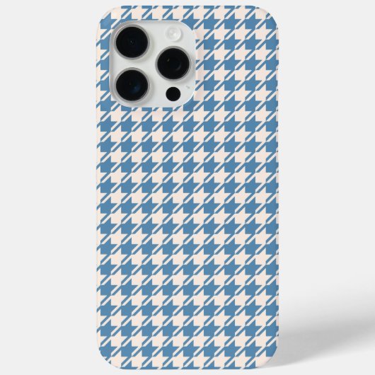 Coques Case-Mate iPhone Houndstooth Blue+Cream Rpt Motif (Verso)
