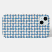 Coques Case-Mate iPhone Houndstooth Blue+Cream Rpt Motif (Verso (horizontal))