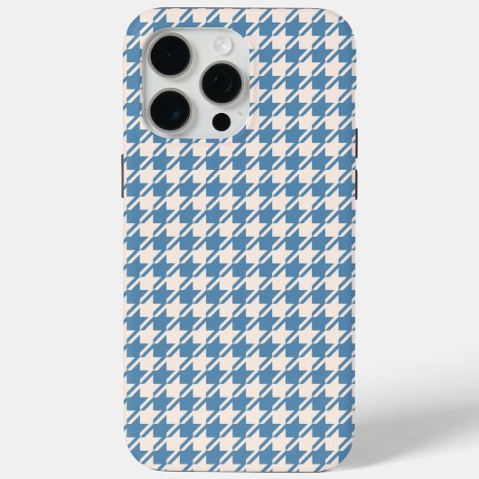 Coques Case-Mate iPhone Houndstooth Blue+Cream Rpt Motif (Verso)