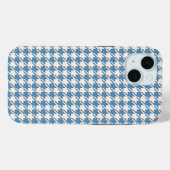 Coques Case-Mate iPhone Houndstooth Blue+Cream Rpt Motif (Verso (horizontal))