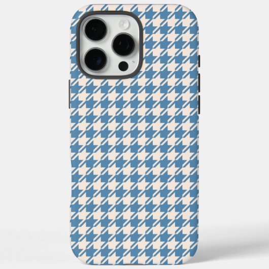 Coques Case-Mate iPhone Houndstooth Blue+Cream Rpt Motif (Verso)